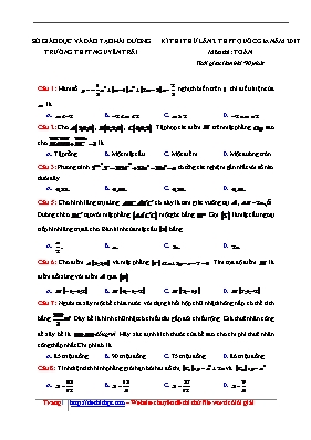 Đề thi thử THPT QG môn Toán - Trương THPT Nguyễn Trãi
